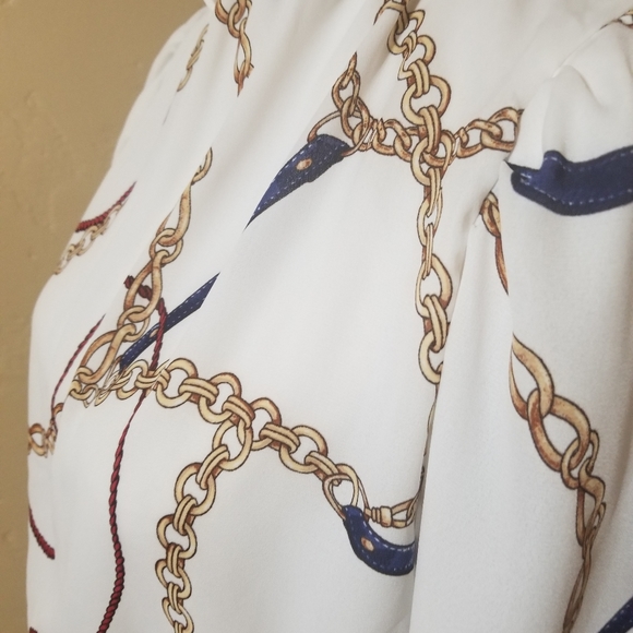 Chain & Rope Print Smocked Top - Picture 3 of 4